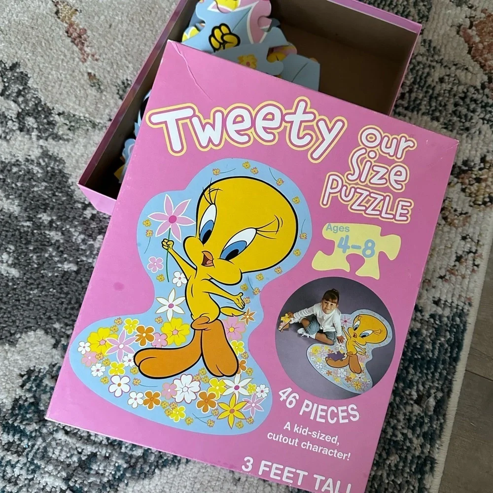 Vintage 90s Looney Tunes Tweety Bird Puzzle 3 FOOT Tall Life Size Puzzle Age 4-8